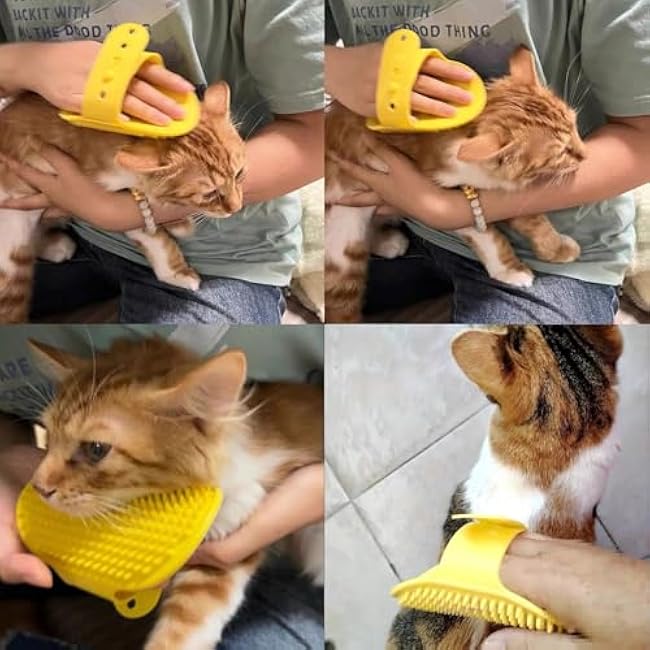 5Pcs Pets Silicone Grooming Strap Pad 2-in-1 Self-Groomer Brush, Cat Self Groomer Brush, Adjustable Pet Massager for Climbing Frames & Table Legs-XiYpSPoz