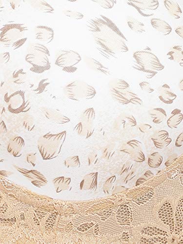 Image of Clovia Women's Padded Non-Wired Animal Print Multiway T-Shirt Bra in Beige - Lace