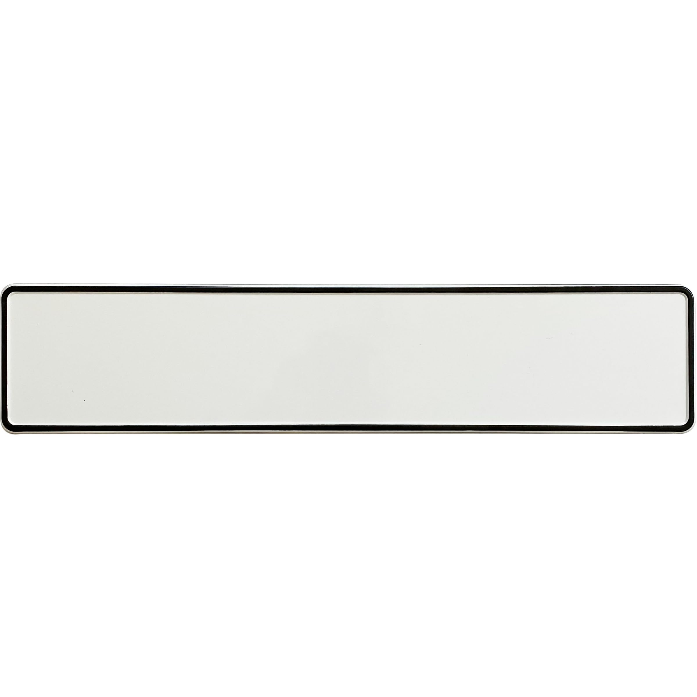 Plaque d'immatriculation vierge 520x110 mm – blanche avec bordure noire – Plaque d'immatriculation en aluminium pour véhicule à personnaliser – Décoration de voiture pour mariage, fête, photos