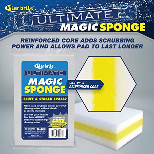Image of STAR BRITE XL Magic Sponge - 8 Pack - Extra Large, Long Lasting, Premium Melamine Boat Scuff Eraser - Multi-Purpose Scrubber - Bathroom, Kitchen, Floor, Bathtub, Toilet, Baseboard, Wall Cleaner