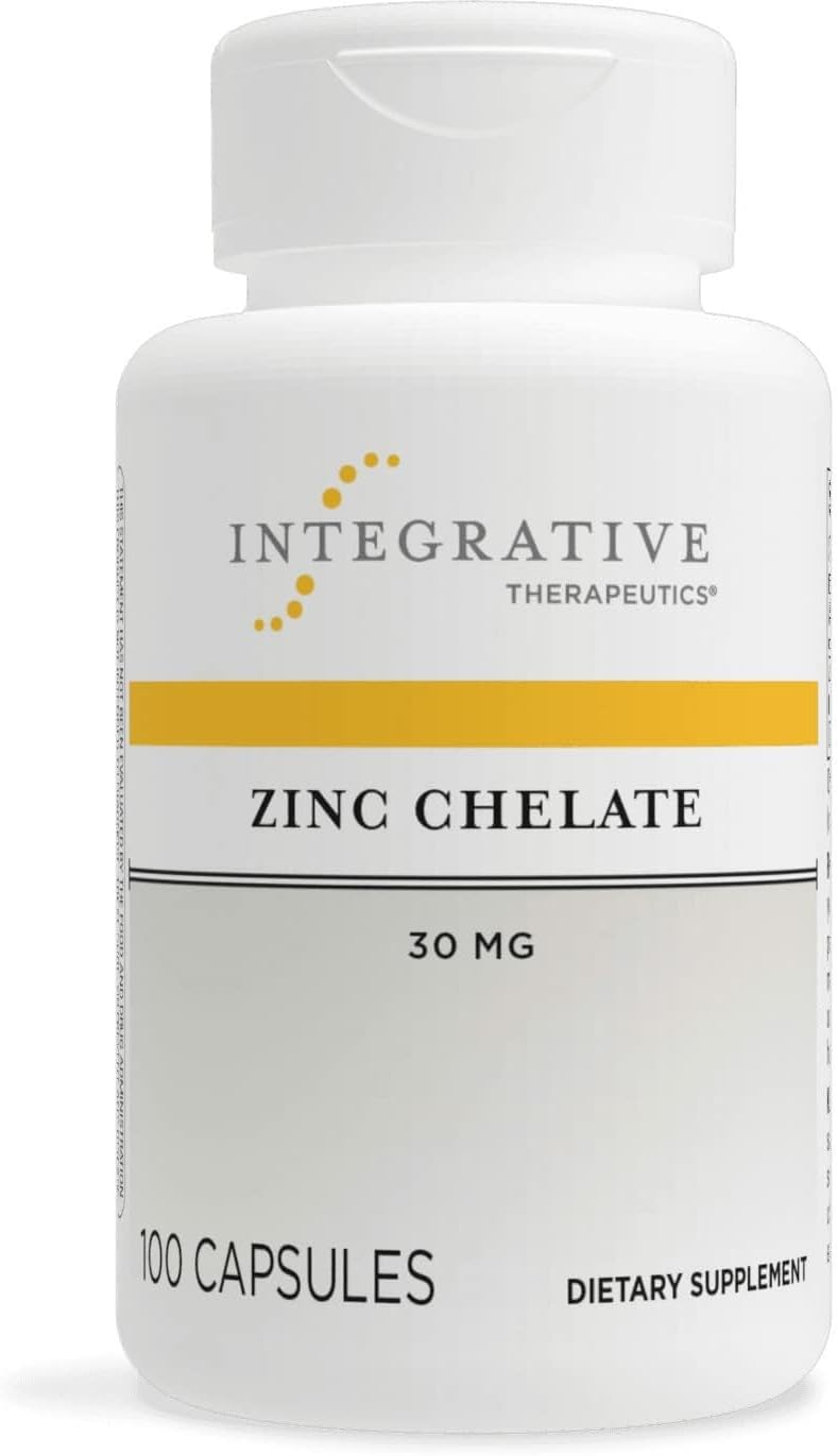 Integrative Therapeutics Zinc Chelate – Antioxidant Support & Healthy Immune Function* – Mineral Supplement for Men & Women – Dairy-Free & Gluten-Free – 100 Capsules (100 Servings)