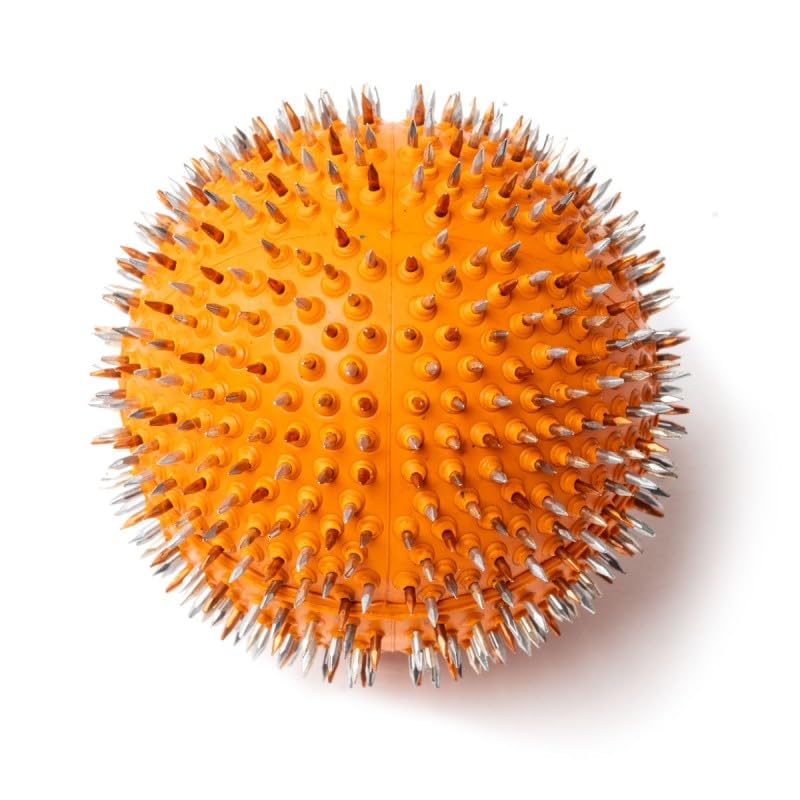 Lyapko Acupuncture Hand Foot Massage Orange Needle Ball 4.0 Ag Premium Active Massager Unisex Spiked Ball Unique Therapy Device Massage Ball Hedgehog Ball Acupressure Balls for Stress Relief