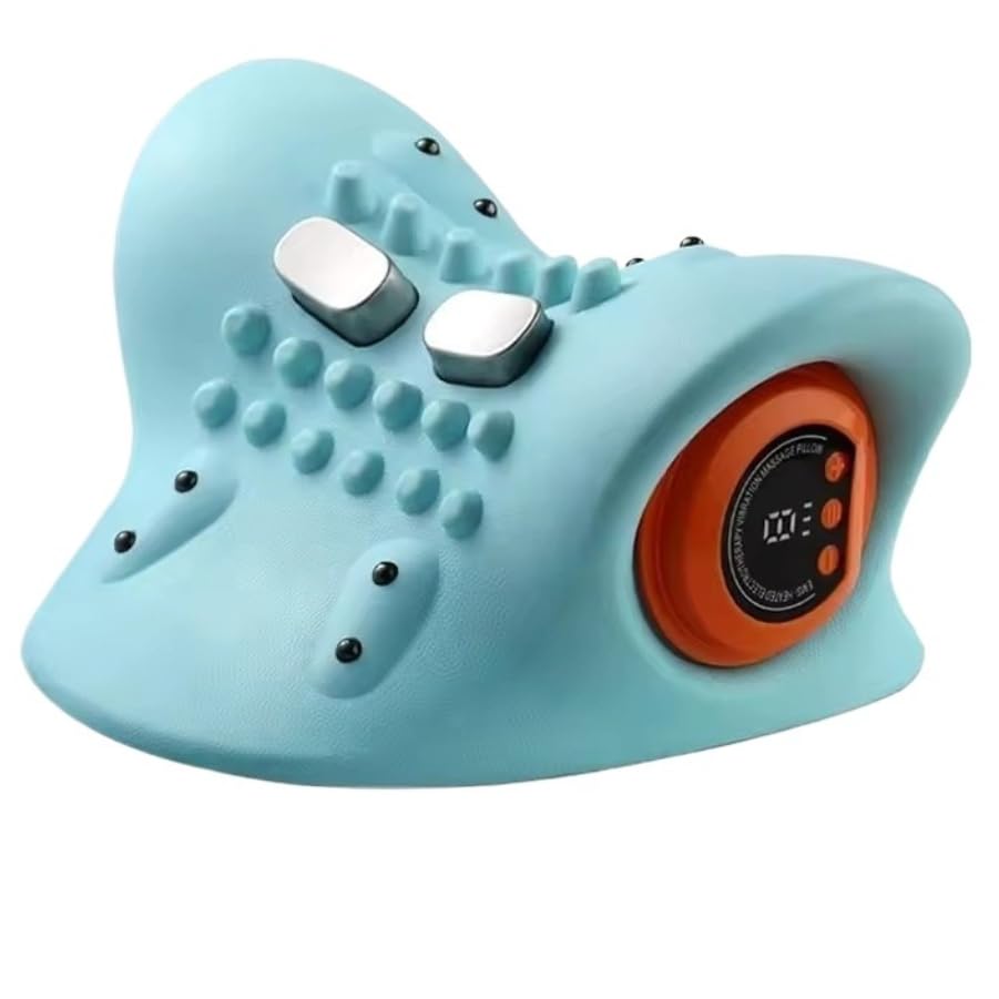 Massageador Cervical Elétrico Pescoço Tração Pulso Aquecimento Alívio Quiropraxia Cabeça