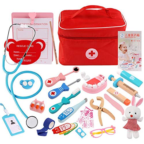 BIUYYY Doctor Kit for Kids - Wooden Pretend Play Set - Toys