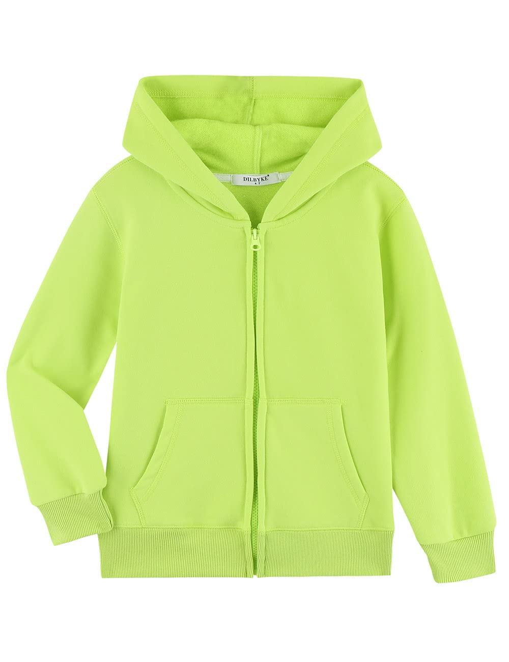 DILBYKEBoys Girls Hoodies Hooded Sweatshirts Solid Fleece Hoodie Classic Full Zipper Top Plush Cotton