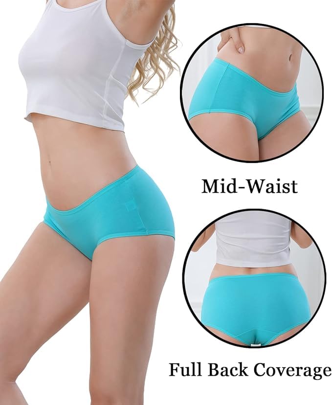 Image of LOURYN KOULYN Women's Breathable Cotton Underwear Hipster Panties for Daily Comfort 4-Pack