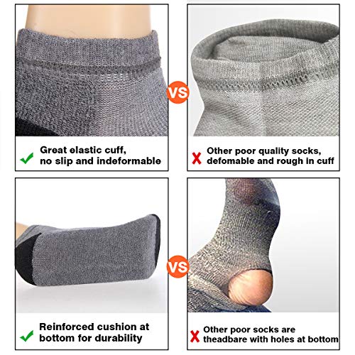 Coovan 10 Pairs Mens Cushion Ankle Socks Men 10 Pack Low Cut Comfort Breathable Casual Socks #TOP4