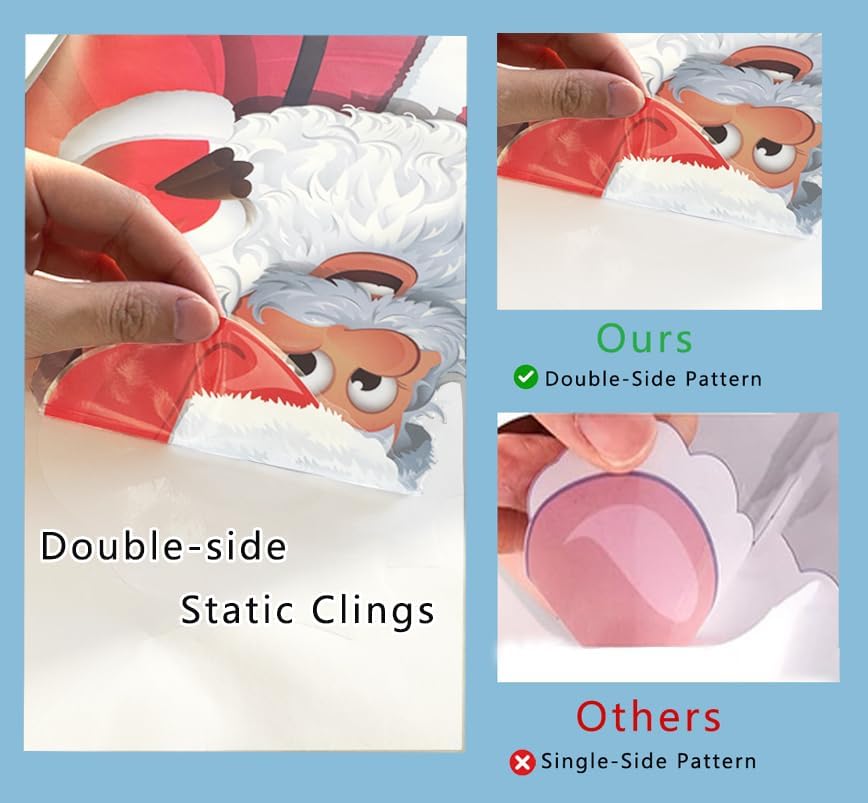 Miniatura 3 de Calcomanías estáticas para ventanas de Navidad, Papá Noel, muñeco de nieve, ciervo, copo de nieve, vinilo extraíble, árbol de Navidad, bricolaje,