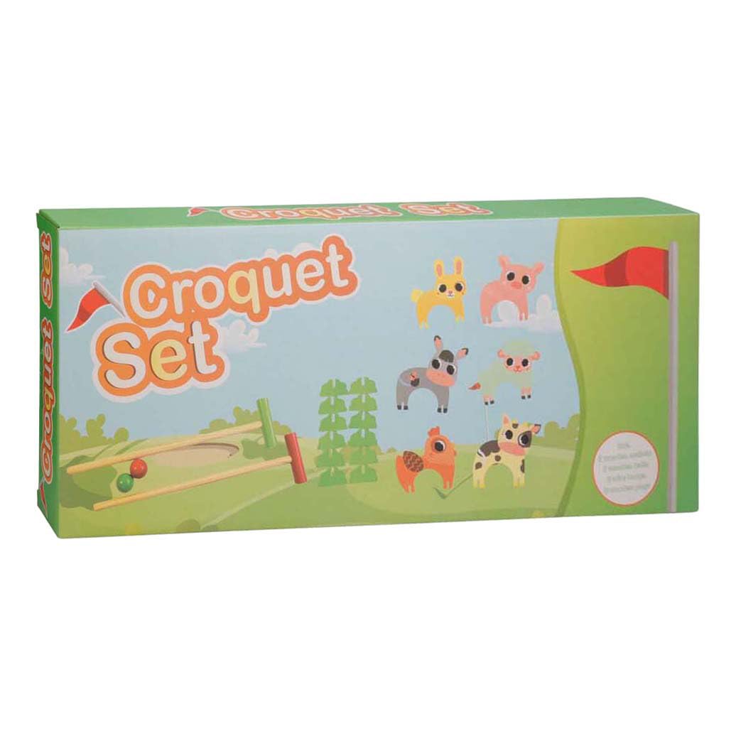 Koopman Set da gioco in legno con animali della fattoria per bambini.