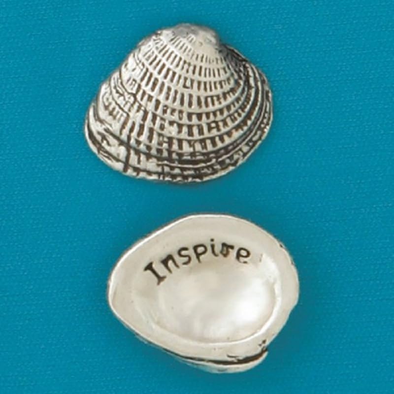 Basic Spirit Pocket Token Coin Inspire Small Spirit Shell, 1 Inch Height, Handcrafted Pewter, Love Gift for Beach Ocean Coastal Lover Coin Collecting