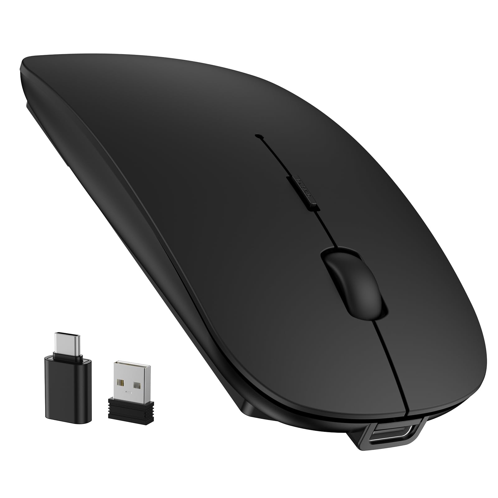 TECKNET Bluetooth Maus USB-C & USB-A, Slim Kabellose Maus mit 4 Tasten