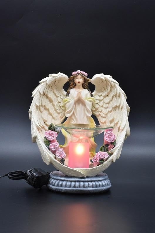 White Angel Polyresin Electric Aroma Lamp Oil and Wax Tart Warmer