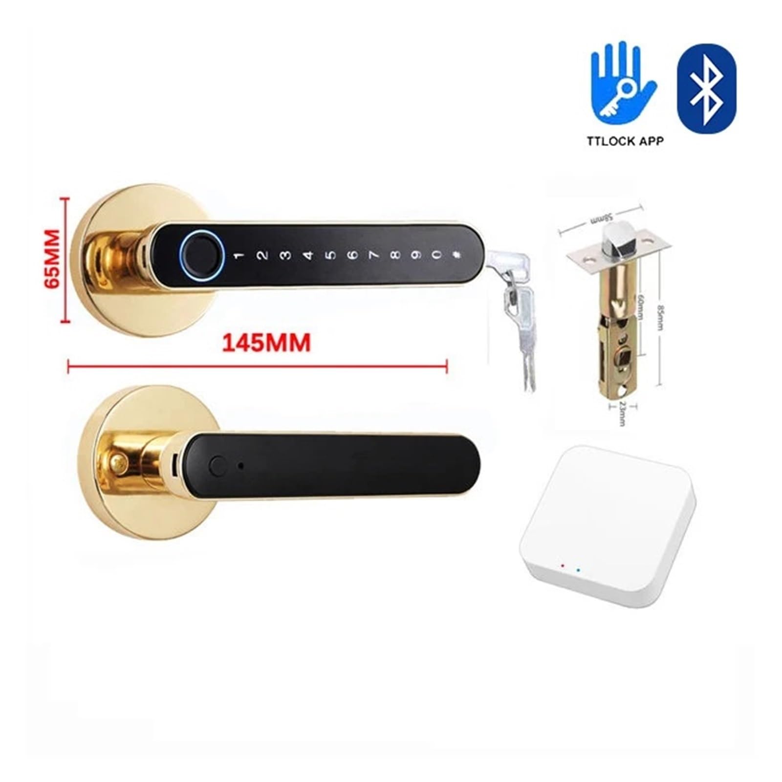 Serratura Smart, TTLOCK Serratura Elettronica Digitale Serratura For Impronte Digitali Password Biometrica Entrata Senza Chiave Maniglie For Porte Intellinti Serratura For La Casa Qualsiasi Porta ,Sma