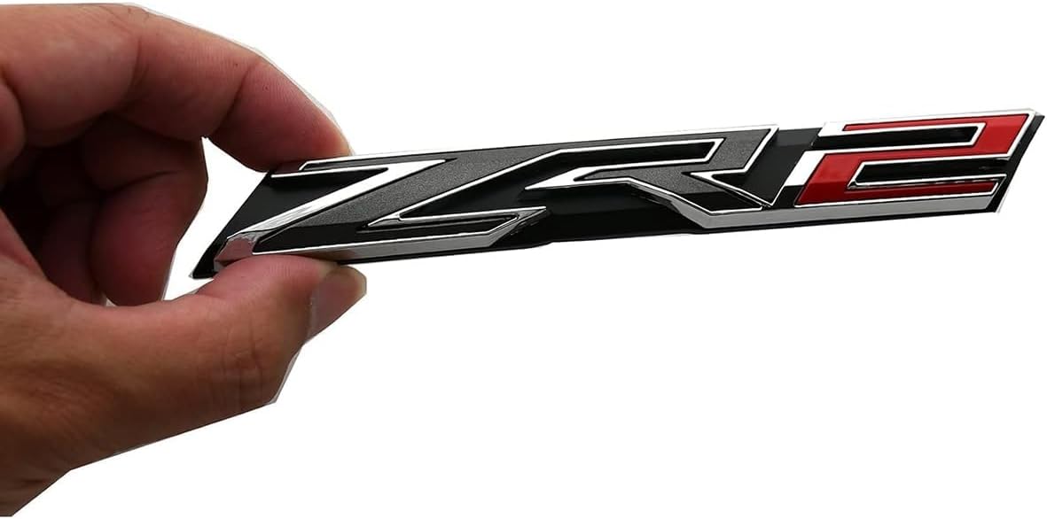 1Pc ZR2 Grille Emblem 3D Badge Nameplate Letter Replacement for 2015-2019 Colorado 84240080 (Chrome Red)