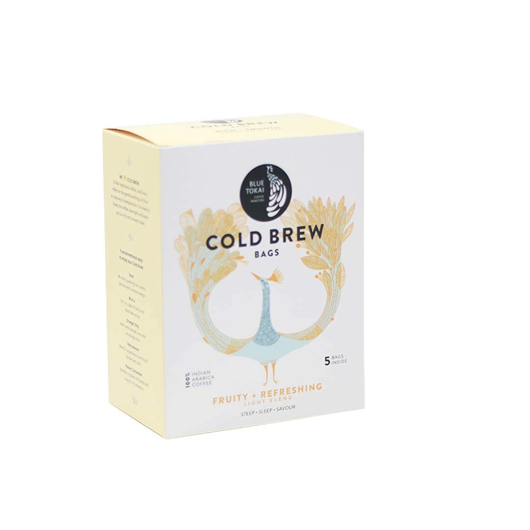 Blue Tokai Coffee Roasters Cold Brew Bags | Light Blend | Fruity & Refreshing | Pack Of 5 | 100% Arabica Beans | Specialty Coffee | Overnight Brew