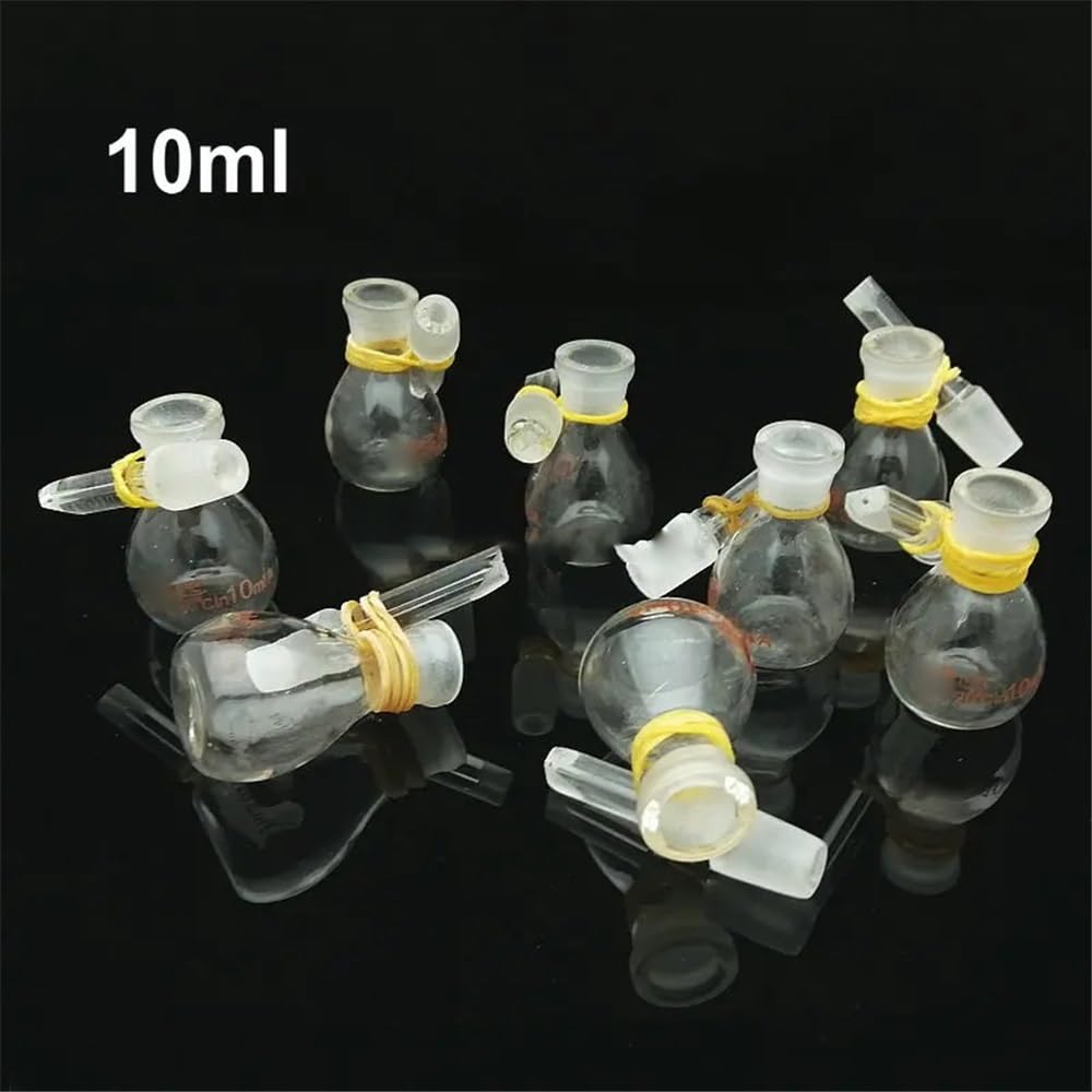 Équipements et fournitures de laboratoire Lot de 5 flacons volumétriques sphériques en verre for pycnomètre laboratoire, ml, 10, 25, 50, 100