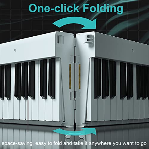 Clavier de piano à 88 touches, touches semi-lestées, support de piano électrique, Bluetooth, MIDI, piano numérique portable for débutant avec repose-musique, sac de piano, pédale de piano (Color : Wh - Les Beatles, Paul McCartney, John Lennon, RIngo Starr, George Harrison Clavier de piano à 88 touches, touches semi-lestées, support de piano électrique, Bluetooth, MIDI, piano numérique portable for débutant avec repose-musique, sac de piano, pédale de piano (Color : Wh – Image 3