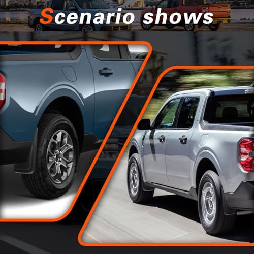 Image of Mud Flaps for Trucks Mud Guards Compatible with Ford Maverick 2022 2023 Set of 4 NZ6Z-16A550-AA NZ6Z-16A550-BA Splash Guards 4pcs Front & Rear Side, ZX-DNB-Maverick23