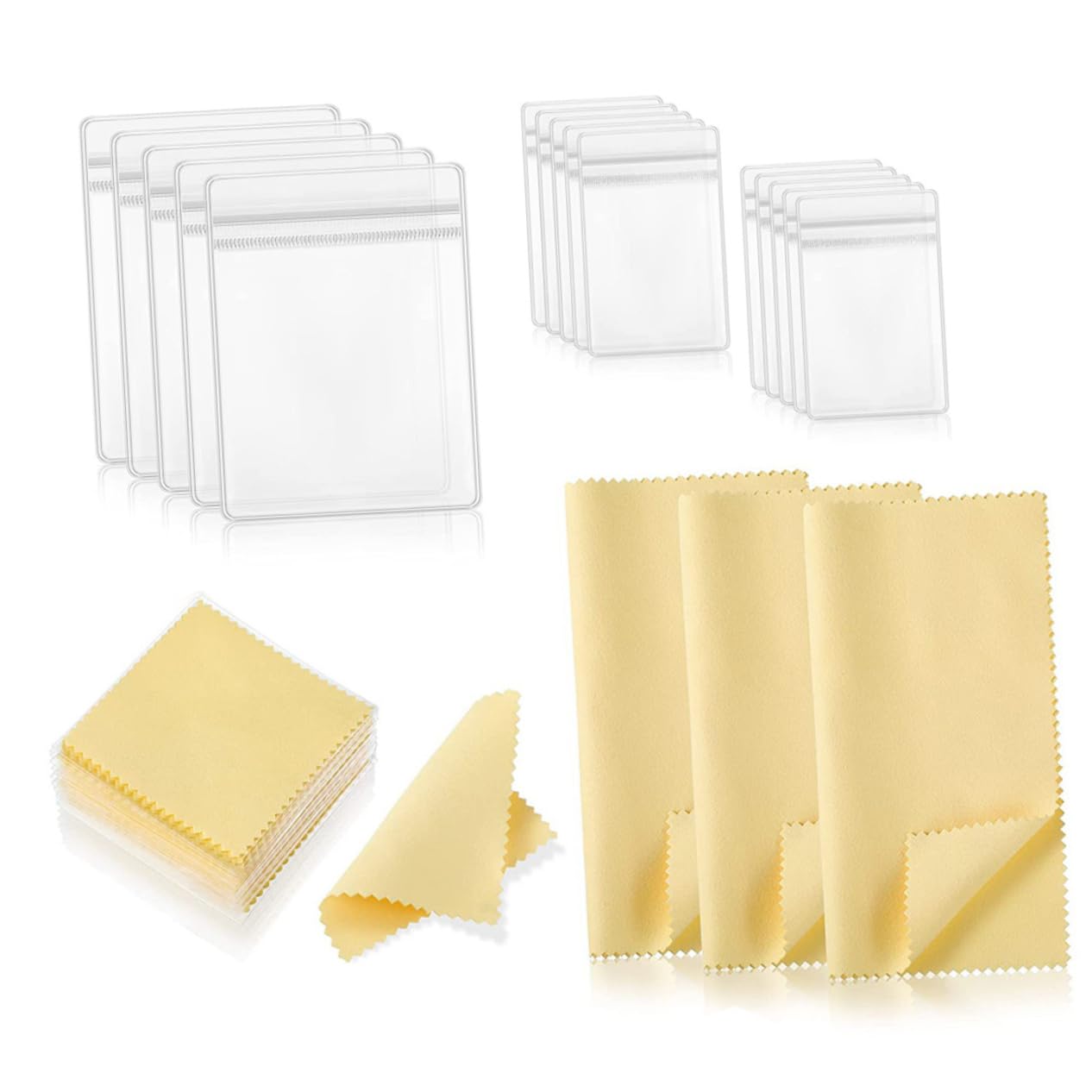 PHENOFICE 1set Transparent Pvs Jewelry Pouch Multi-Function Cleaning Cloths for Earrings Rings and Items Convenient Storage Organizer for Travel and Everyday Use