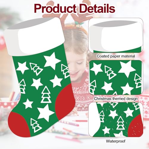 45stk Weihnachtsstrumpf Ausschnitte, 9 Verschiedene Arten von Weihnachtsausschnitte Weihnachtsdekoration für das Klassenzimmer Pinnwand-Ausschnitte mit Klebepunkt für Weihnachtsparty-Zubehör
