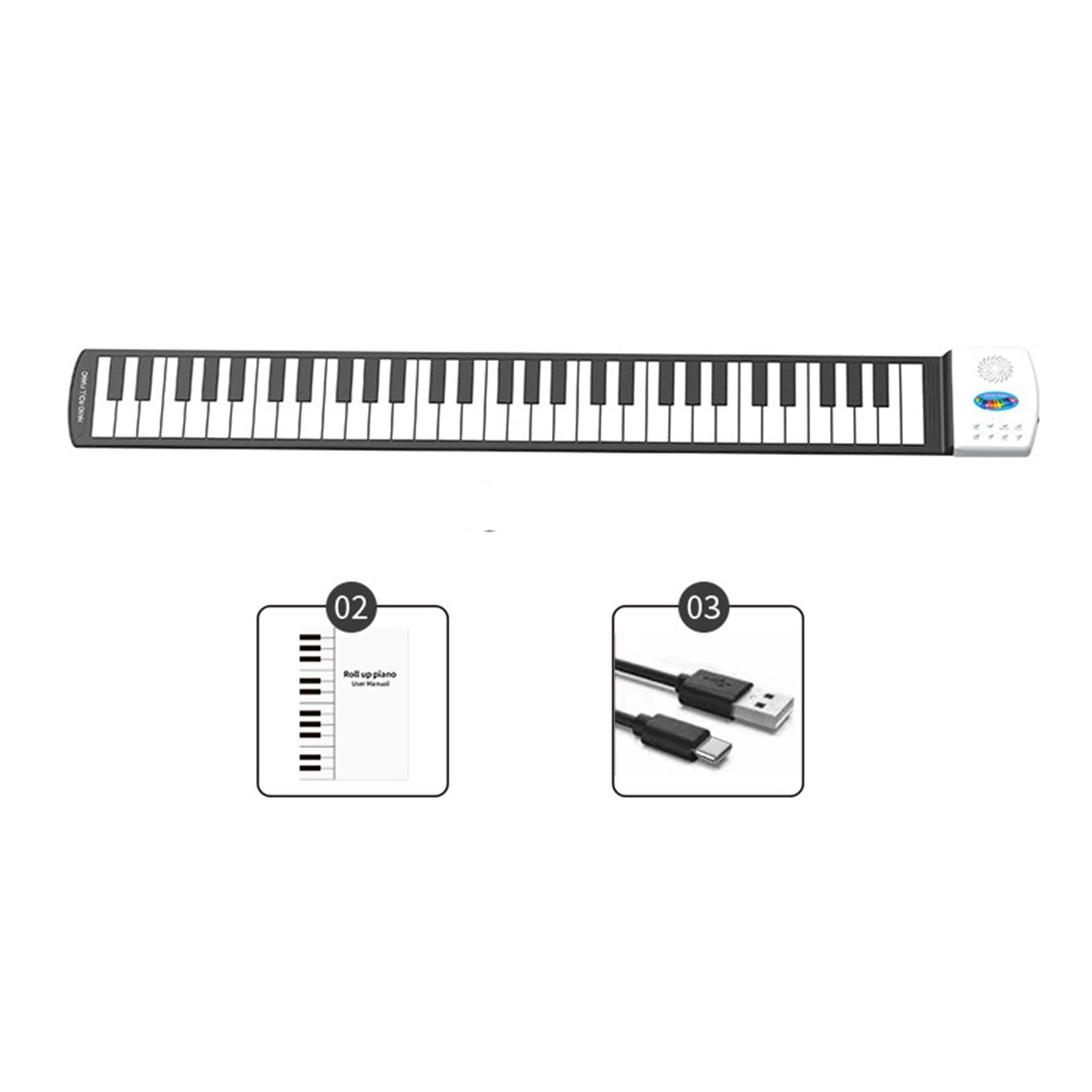Handgerolltes Klaviersilikon 49-Tasten Tragbares Faltbares Elektronisches Keyboard Für Anfänger