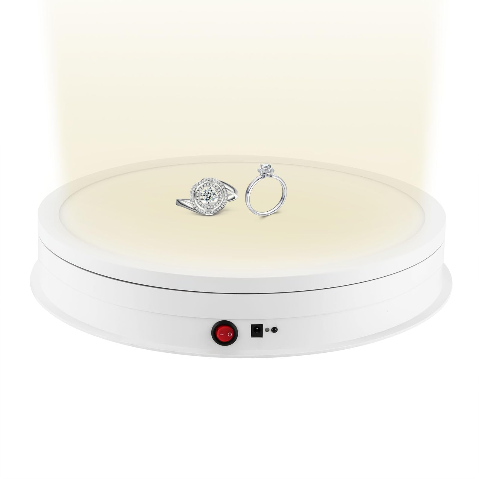Elektrischer Drehteller, 360 ° Drehbarer Displaystände Mit LED Licht Schmuck Schmuck Display Ausstellungsstand 30w 50kg Elektrisch Fernbedienung Für Fotografie Produktanzeige