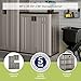Suncast Base Storage Cabinet for Garage Organization, 9 Cu. Ft. Capacity, Platinum Metallic & Slate - Lockable Multi-Wall 2-Shelf Resin Organizer for Garden Supplies, Paint Cans & Outdoor Tools
