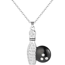 UNIFT Bowling Necklace for Women Alloy Fashion Chic Bowling Ball with Diamonds Pendant Necklace Sports Style Jewelry Bowling Ball Lover Gift