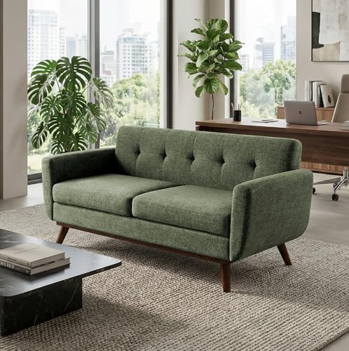 Kingfun 65.2' W Loveseat Sofa, Mid Century Modern Decor Love Seat Couches for Living Room, Button...