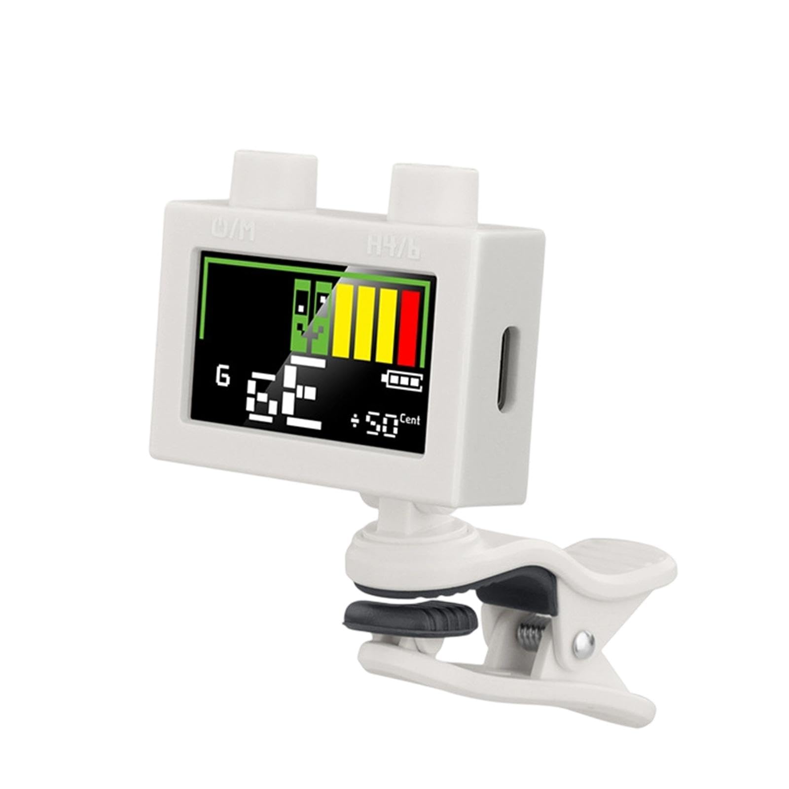 Colcolo Afinador Guitarra Digital Electrónico Metronomo y Afinador Profesional Integrado Cuerpo Compacto y Resistente Adecuado para Bajistas y Violinistas, blanco