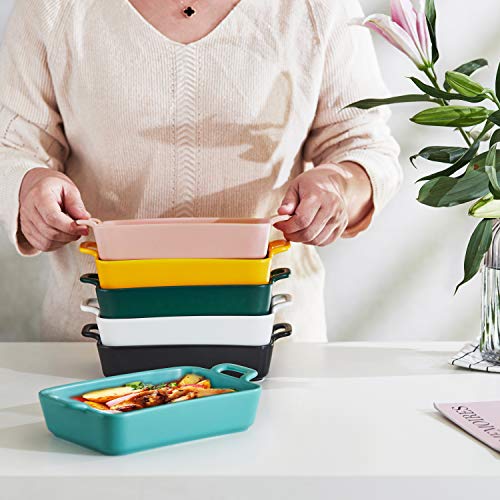 Supremery 2 x Casserole Dish Oven Baking Tray Small Ceramic Ideal for 2 People Casserole Dish for Lasagne Tiramisu Rectangular Set of 2 5 Gallery Image