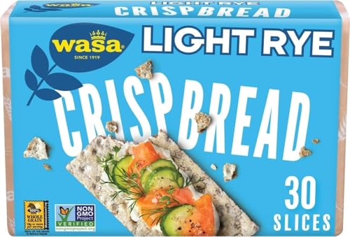 Image of Wasa Light Rye Crispbread, 9.5 oz, Rye Crackers, Non-GMO Ingredients, Good Source of Fiber