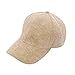 LABANCA Unisex Corduroy Cotton Baseball Caps Solid Low Profile Adjustable Baseball Cap Classic 6 Panels, Beige