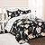 Lush Decor Black Vintage Paris Rose Butterfly 7-Piece Comforter Bed Set, Reversible Bedding (Full/Queen)