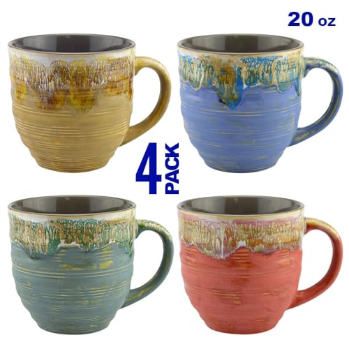 Set de 4 Tazas de Café Grandes en Cerámica Glaseada 20 oz miniatura 7