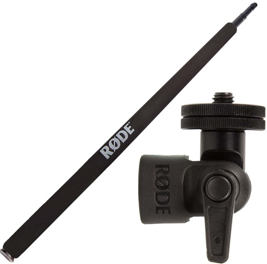 RODE Micro BoomPole - Asta telescopica per microfono, 2 m + RODE Pivot Adaptor 3/8", giunto girevole per montaggio su treppiedi o tono