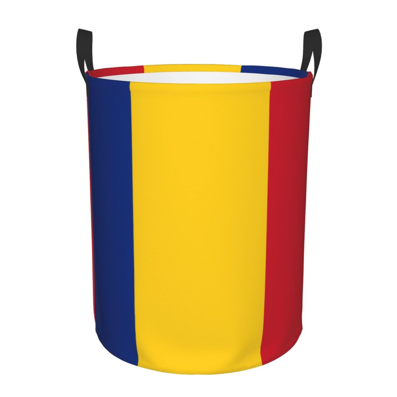 M Circular Hamper Flag of Romania Print for Dirty Clothes