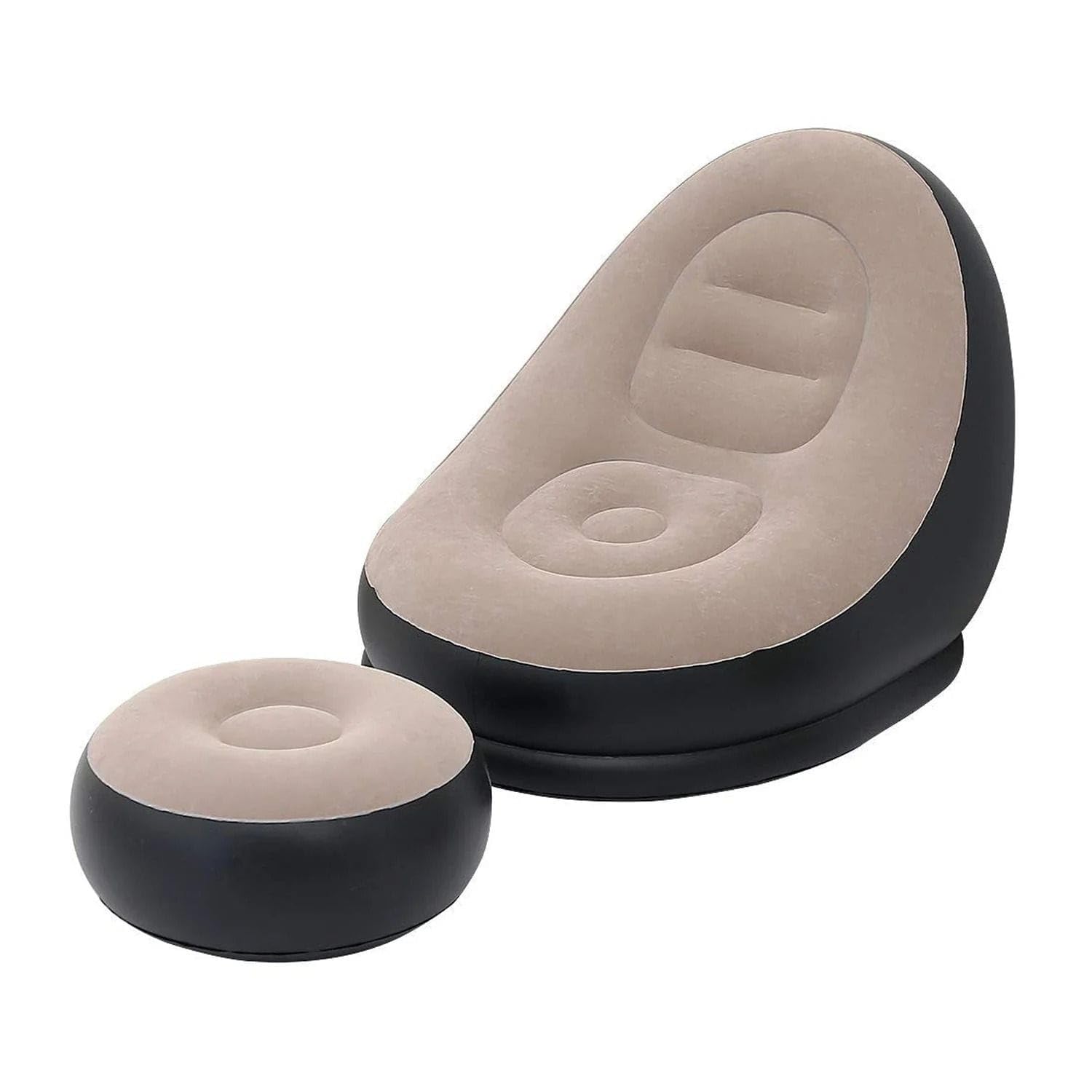 Inflatable focked Lounge Chair with Footrest and Air Pump, 2-in-1 Portable Recliner Sofa for Indoor, Outdoor, Camping and Travel Use-image-44