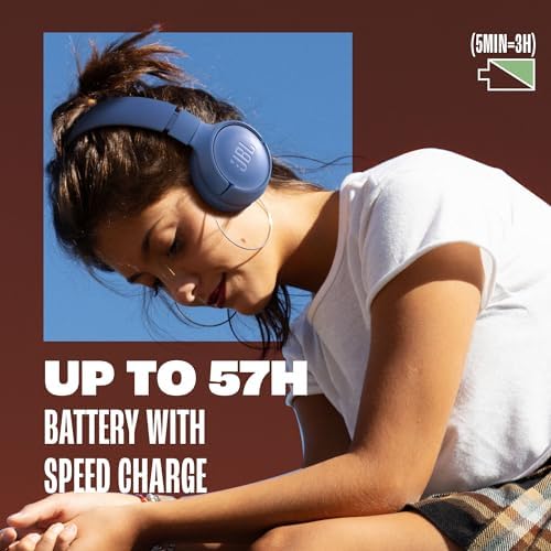 JBL Tune 520BT - Wireless On-Ear Headphones, Up to 57H Battery Life and Speed Charge, Lightweight, Comfortable and Foldable Design, Hands-Free Calls with Voice Aware (Blue) — view 4