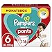 Pampers Windeln Pants Größe 6 (14-19kg) Baby-Dry, Extra Large, 116 Höschenwindeln mit Stop- und Schutz Täschchen, MONATSBOX