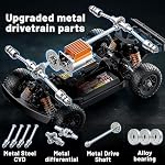 1:16 Échelle RC Monster Truck, télécommande 2,4 GHz rapide RC Voiture 36km/h 4WD Véhicule électrique hors route à double accumulateur, drift & Pneus hors route, entraînement en métal et LED Lumières