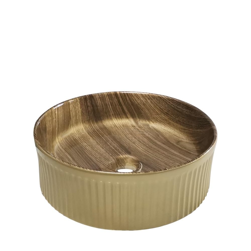 Sink Bowl Bathroom Sink Modern Art Basin Hotel Apartment Washbasin Round Golden Counter Home Vessel
