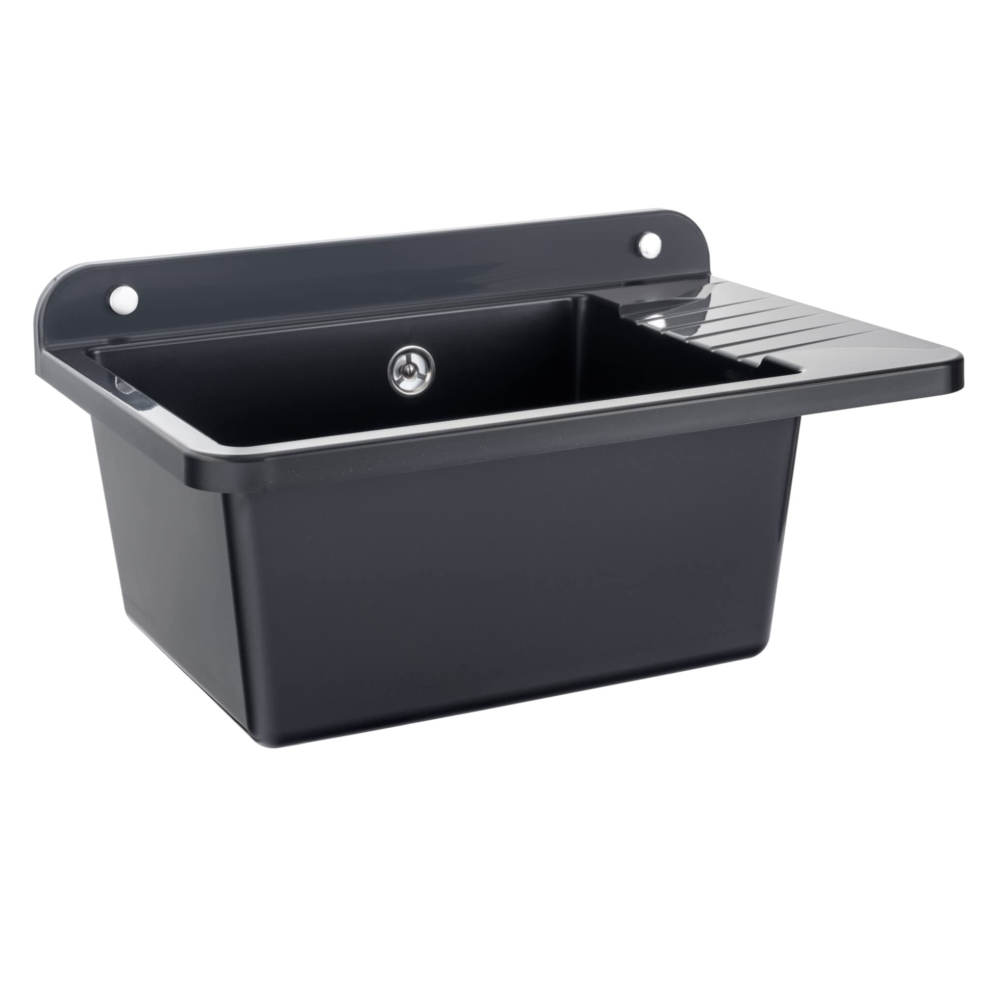 botle Lavabo con sifón fregadero de plástico negro granito color, 50 cm de longitud colgar instalación de agua cocina baño resistente