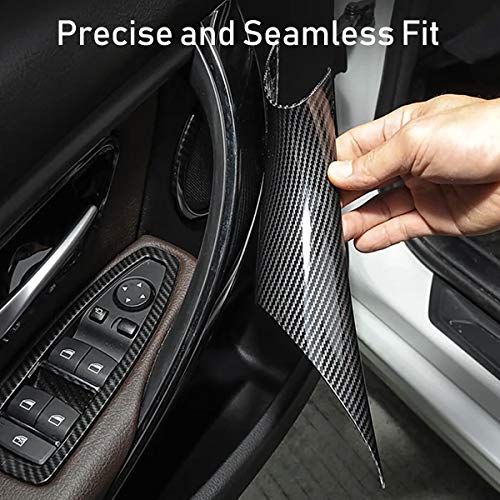 Image of Jaronx 2PCS Door Handle Covers Compatible with BMW 3 /4 Series Driver Side & Passenger Side Door Pull Handle Covers (Compatible with BMW 320i,328i,330i,335i F30 /F31 and 428i,435i F32 /F36)(Carbon Fiber) | Driver Side & Passenger Side Door Pull Handle Covers (for 320i,328i,330i,335i F30 /F31 428i and 435i F32 /F36)(Carbon Fiber)