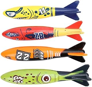 Naroote Zabawki do pływania dla dzieci, 4 szt. podwodna rakieta torpedo rzucenia pływanie nurkowanie gra letnia zabawka