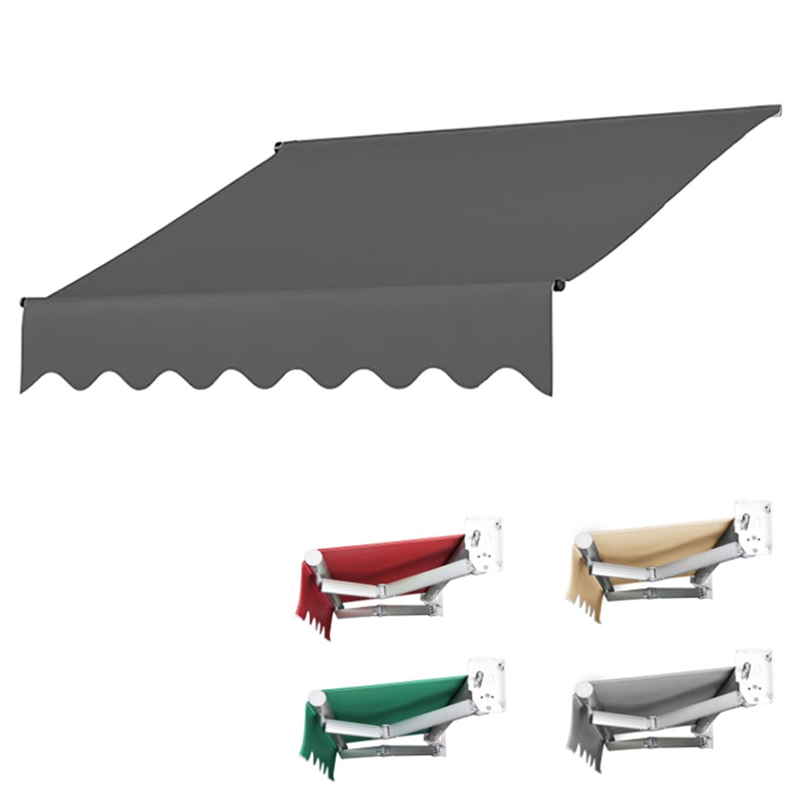 Hochdichter, wasserdichter Markisen-Ersatzstoff, 3,6 x 2,5 m, grau, ideal für Terrasse, Garten oder Terrasse (Rahmen nicht im Lieferumfang enthalten) Garden