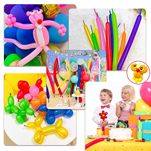 Image of Long Orange 260 Balloons Kit for Kids Party Decor, Bright Orange Long Balloons Twisting Animals Pack Thicken Latex for Halloween Orange Balloon Arch Party Decor.