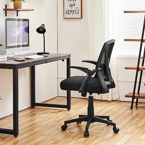 Yaheetech Bürostuhl Schreibtischstuhl mit hochklappbare Armlehnen, Drehstuhl aus Mesh, Office Chair Ergonomic… – Ansicht 2