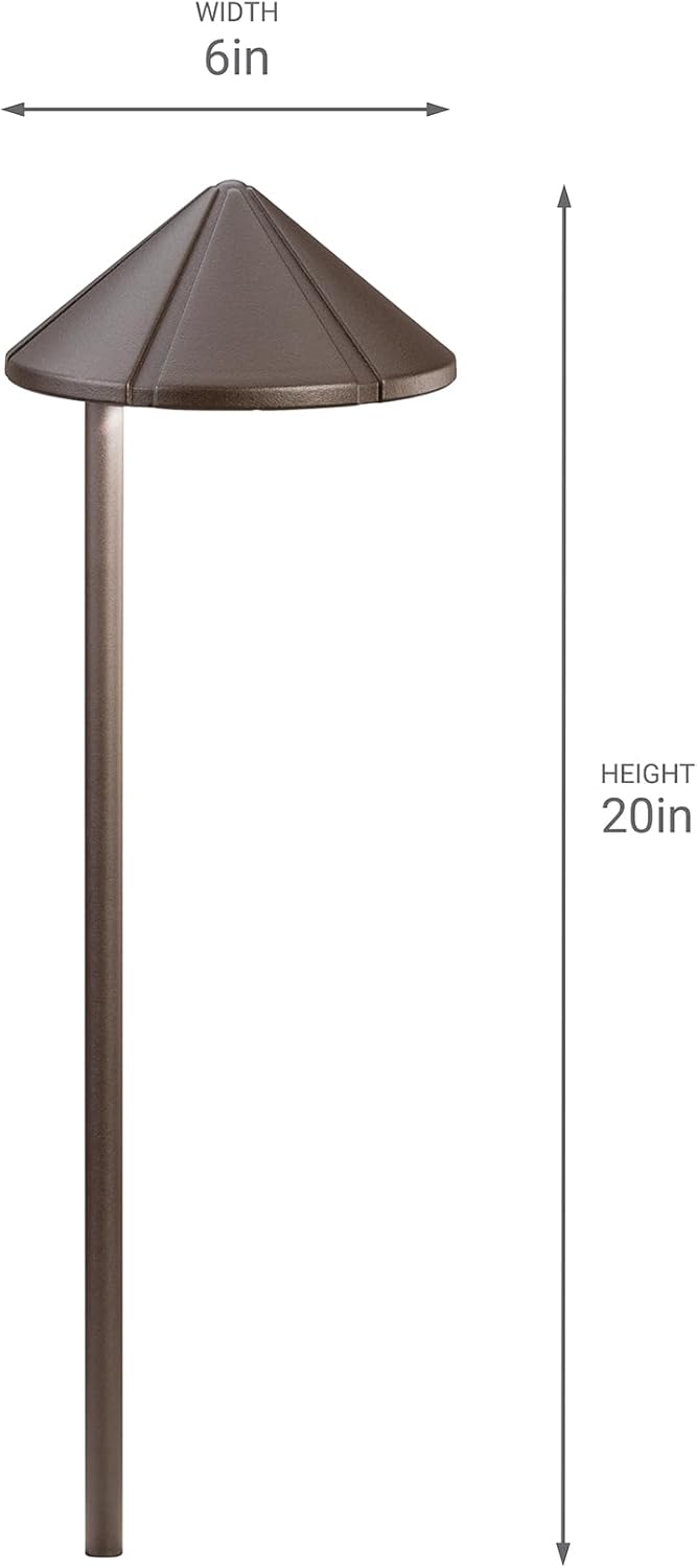 Kichler 15315AZT Six Groove Path & Spread 1-Light 12V, Textured Architectural Bronze
