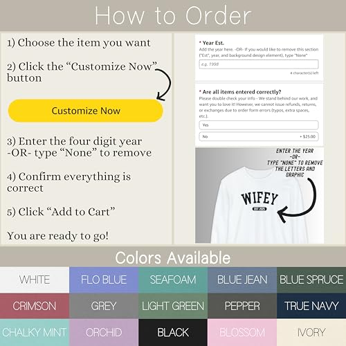 Wifey Year Est. Shirt – Custom Wedding Date Tee or Long Sleeve, Bride Gift, Anniversary Outfit, Honeymoon2